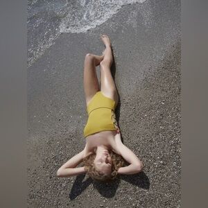 Zara strapless cut out swimsuit